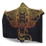 Spiritual Elephant Mandala Print Hooded Blanket