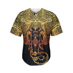 Spiritual Elephant Mandala Print Men's Baseball Jersey