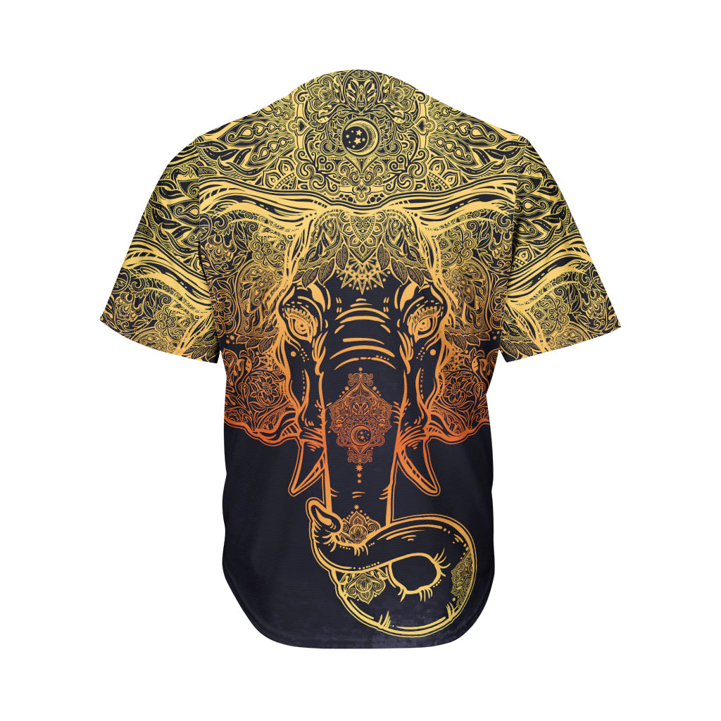 Spiritual Elephant Mandala Print Men's Baseball Jersey
