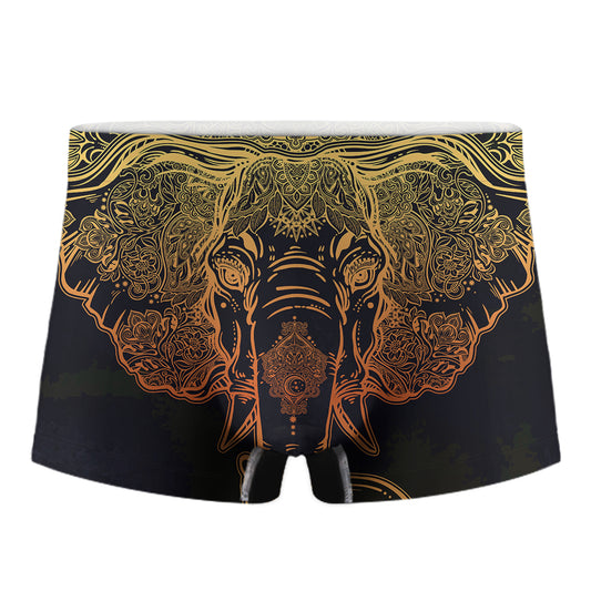 Spiritual Elephant Mandala Print Men's Boxer Briefs