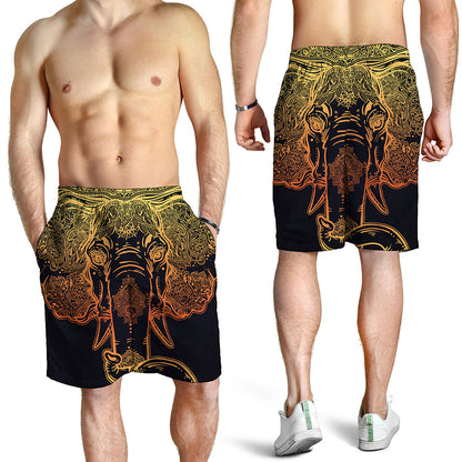 Spiritual Elephant Mandala Print Men's Shorts