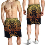 Spiritual Elephant Mandala Print Men's Shorts
