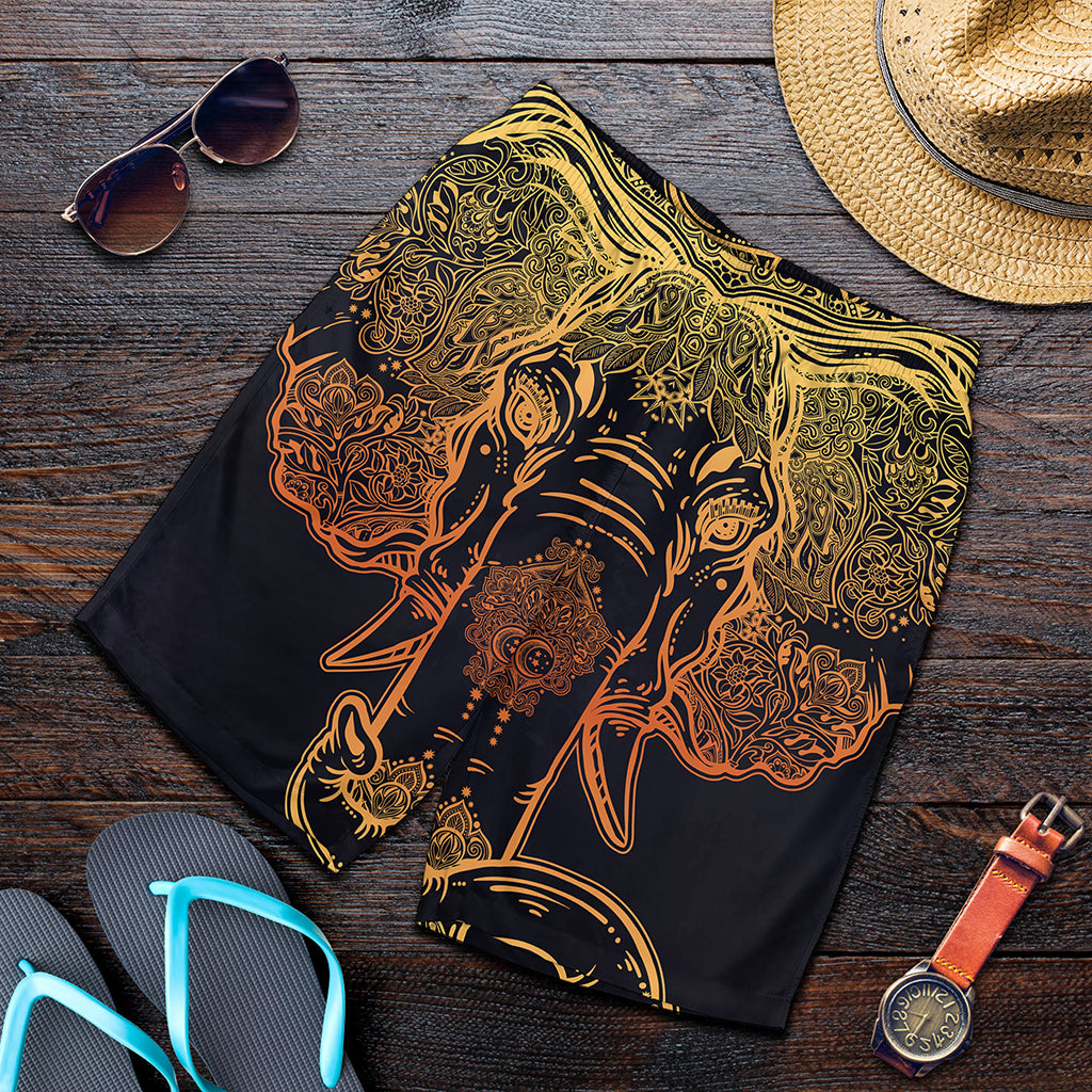 Spiritual Elephant Mandala Print Men's Shorts