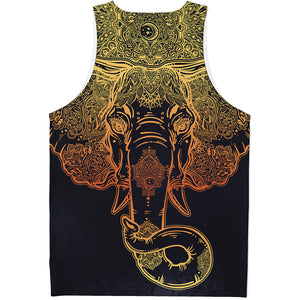 Spiritual Elephant Mandala Print Men's Tank Top