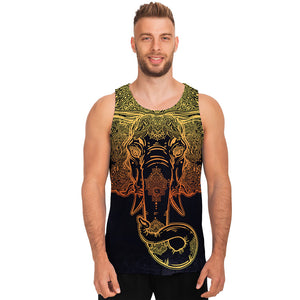 Spiritual Elephant Mandala Print Men's Tank Top