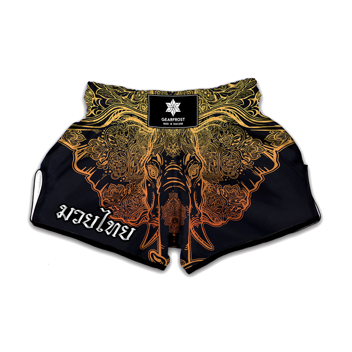 Spiritual Elephant Mandala Print Muay Thai Boxing Shorts