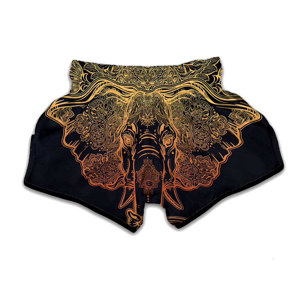 Spiritual Elephant Mandala Print Muay Thai Boxing Shorts