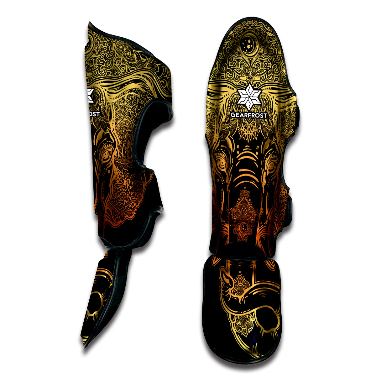 Spiritual Elephant Mandala Print Muay Thai Shin Guard