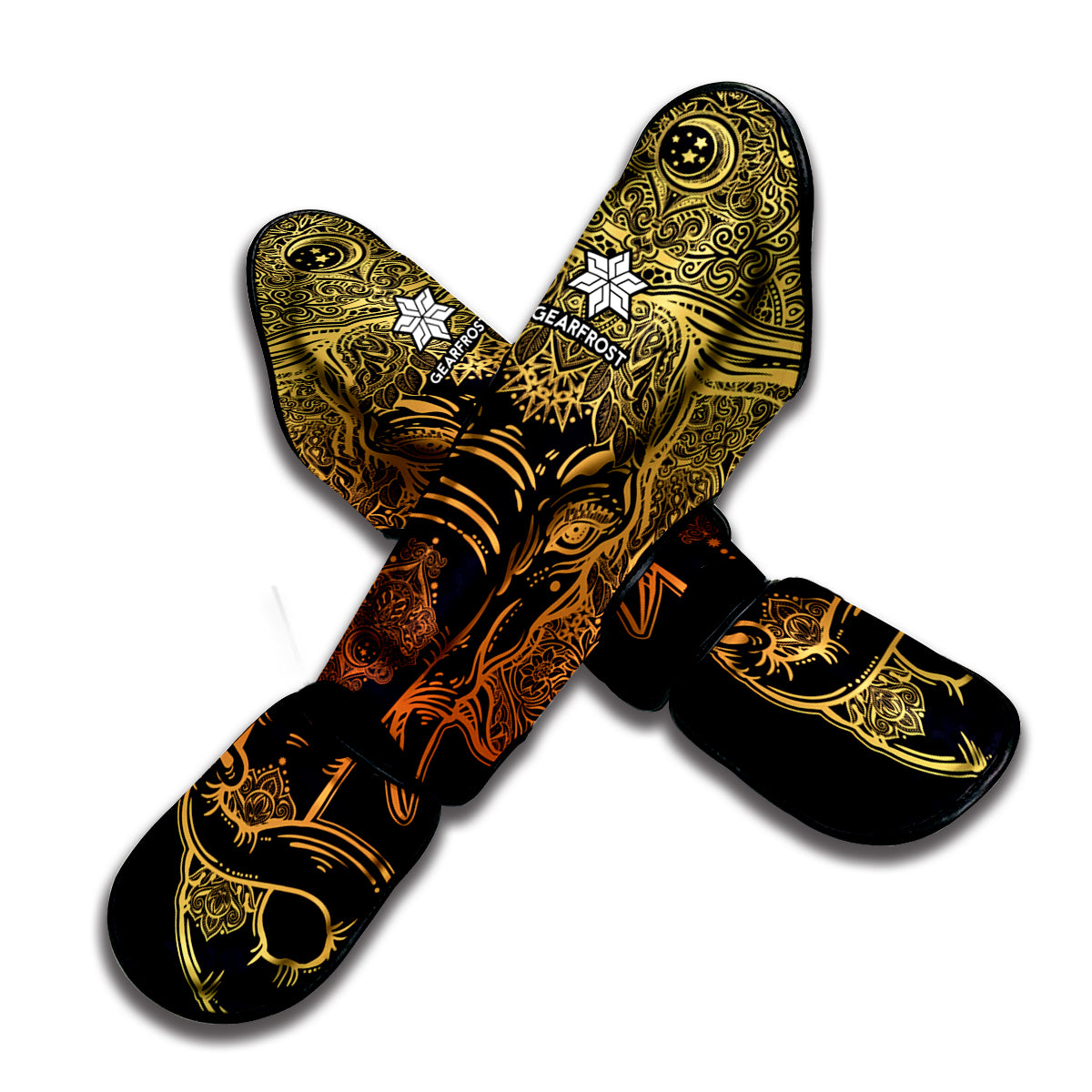 Spiritual Elephant Mandala Print Muay Thai Shin Guard