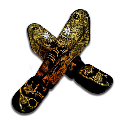 Spiritual Elephant Mandala Print Muay Thai Shin Guard