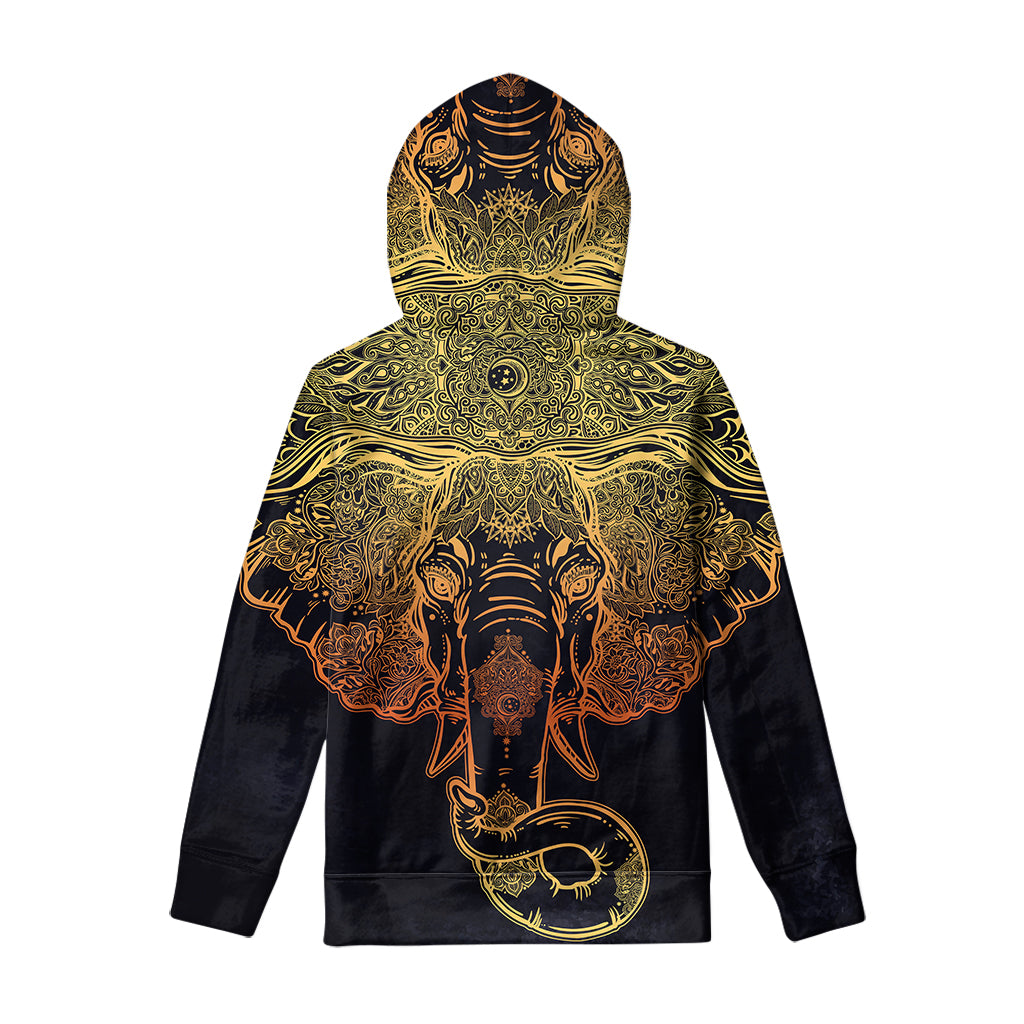 Spiritual Elephant Mandala Print Pullover Hoodie