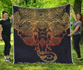 Spiritual Elephant Mandala Print Quilt