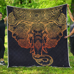 Spiritual Elephant Mandala Print Quilt