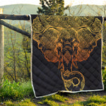 Spiritual Elephant Mandala Print Quilt