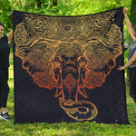 Spiritual Elephant Mandala Print Quilt