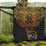 Spiritual Elephant Mandala Print Quilt