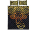 Spiritual Elephant Mandala Print Quilt Bed Set