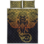 Spiritual Elephant Mandala Print Quilt Bed Set