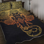 Spiritual Elephant Mandala Print Quilt Bed Set