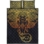 Spiritual Elephant Mandala Print Quilt Bed Set