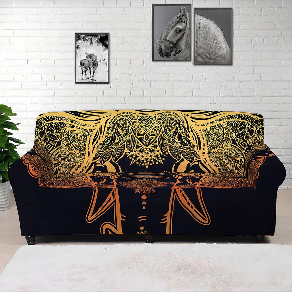 Spiritual Elephant Mandala Print Sofa Cover