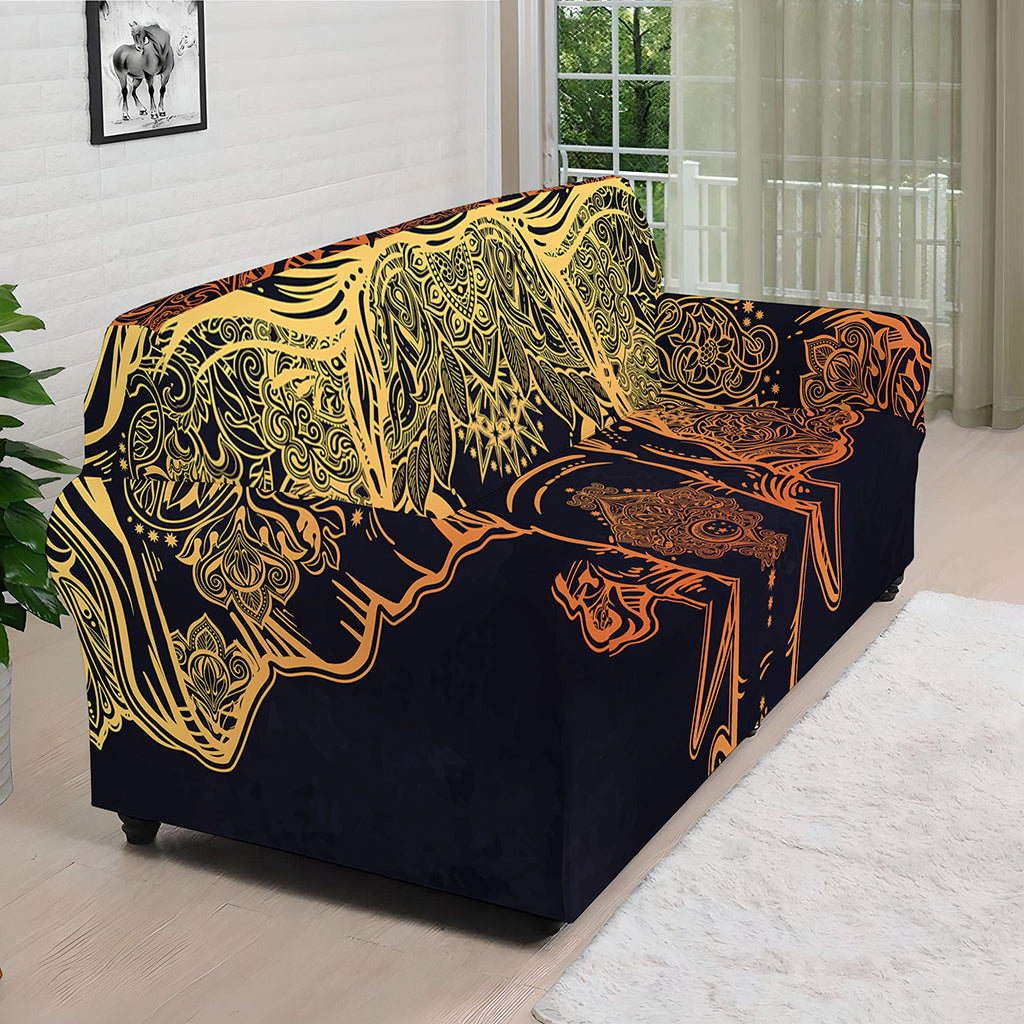 Spiritual Elephant Mandala Print Sofa Cover