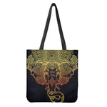 Spiritual Elephant Mandala Print Tote Bag