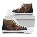 Spiritual Elephant Mandala Print White High Top Sneakers
