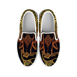 Spiritual Elephant Mandala Print White Slip On Shoes