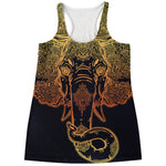 Spiritual Elephant Mandala Print Women's Racerback Tank Top