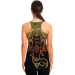 Spiritual Elephant Mandala Print Women's Racerback Tank Top