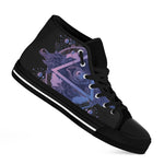 Spiritual Eye of Providence Print Black High Top Shoes