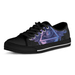 Spiritual Eye of Providence Print Black Low Top Shoes 