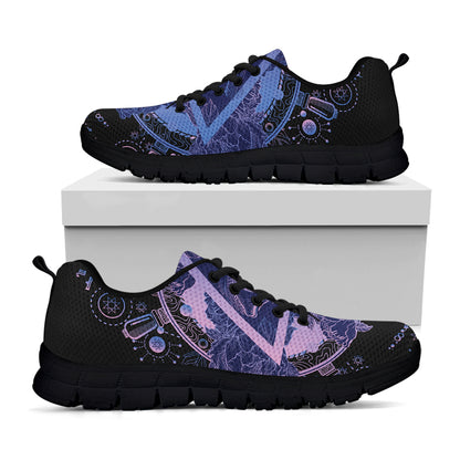 Spiritual Eye of Providence Print Black Sneakers