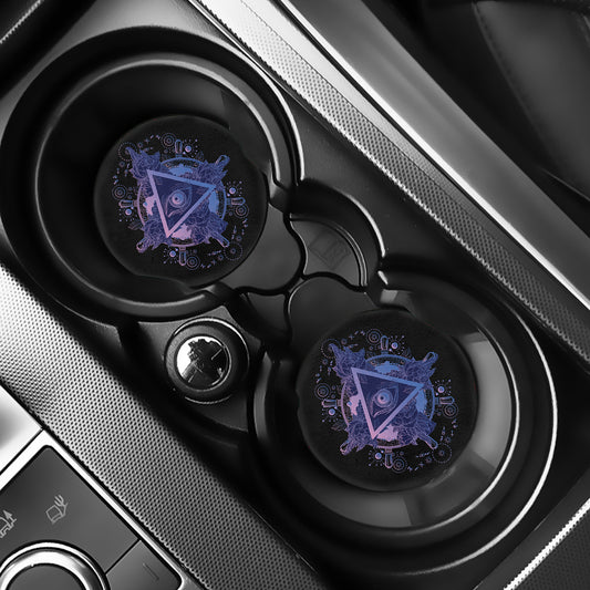 Spiritual Eye of Providence Print Car Coasters