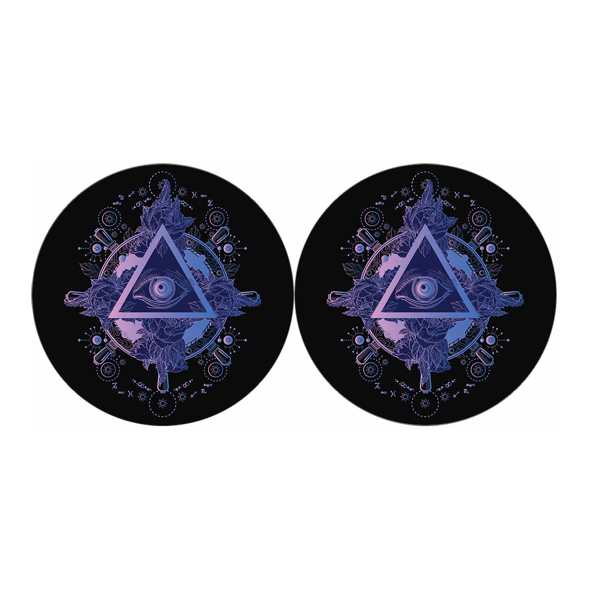 Spiritual Eye of Providence Print Car Coasters