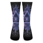 Spiritual Eye of Providence Print Crew Socks