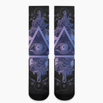 Spiritual Eye of Providence Print Crew Socks