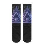 Spiritual Eye of Providence Print Crew Socks