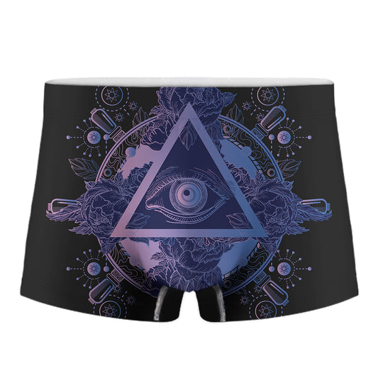 Spiritual Eye of Providence Print Men's Boxer Briefs