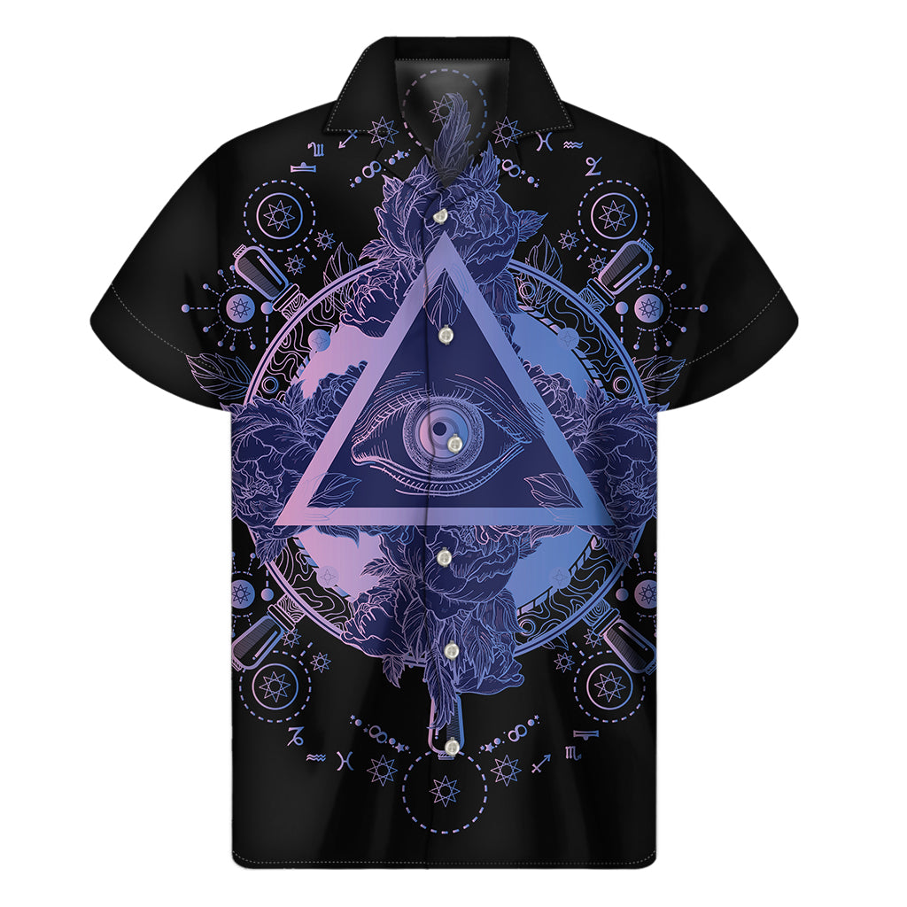 Spiritual Eye of Providence Print Men's Short Sleeve Shirt