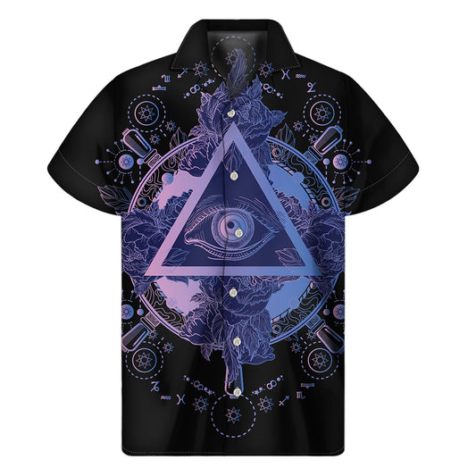 Spiritual Eye of Providence Print Men's Short Sleeve Shirt