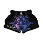 Spiritual Eye of Providence Print Muay Thai Boxing Shorts