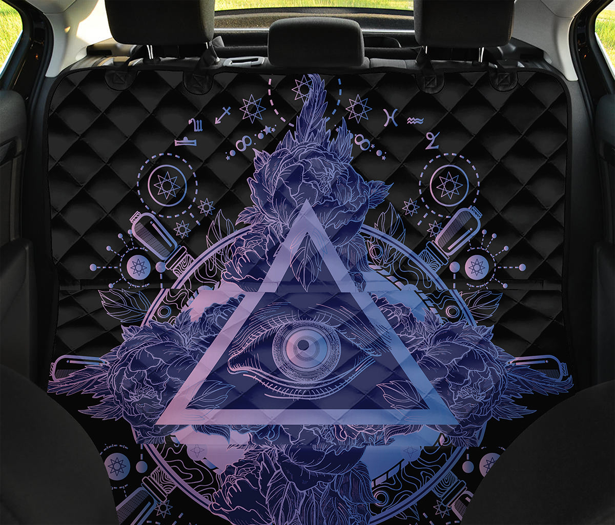 Spiritual Eye of Providence Print Pet Car Back Seat Cover