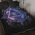 Spiritual Eye of Providence Print Quilt Bed Set