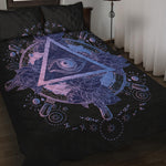 Spiritual Eye of Providence Print Quilt Bed Set