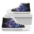 Spiritual Eye of Providence Print White High Top Sneakers