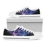 Spiritual Eye of Providence Print White Low Top Shoes