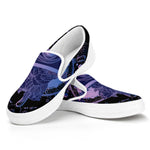 Spiritual Eye of Providence Print White Slip On Shoes