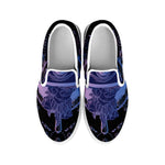 Spiritual Eye of Providence Print White Slip On Shoes